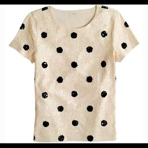 J crew sequin polka dot